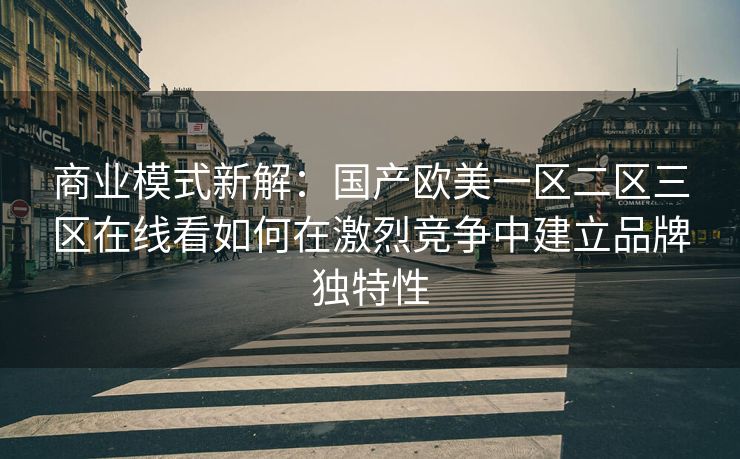 商业模式新解:国产欧美一区二区三区在线看如何在激烈竞争中建立品牌独特性 商业模式新解:国产欧美一区二区三区在线看如何在激烈竞争中建立品牌独特性